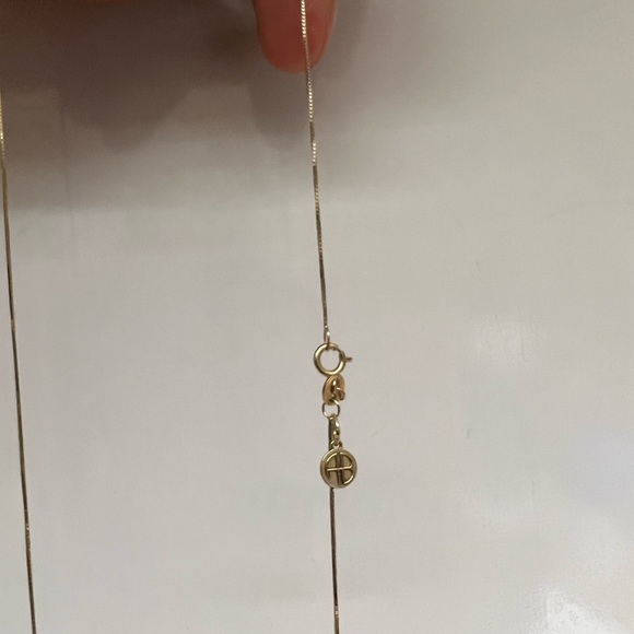 MINI BOX CHAIN NECKLACE - ANINE BING - SOLID 14K YELLOW GOLD + CHARM - Picture 3 of 4